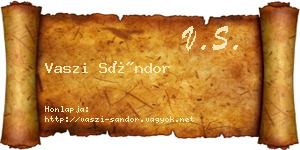 Vaszi Sándor névjegykártya