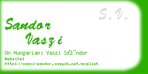 sandor vaszi business card